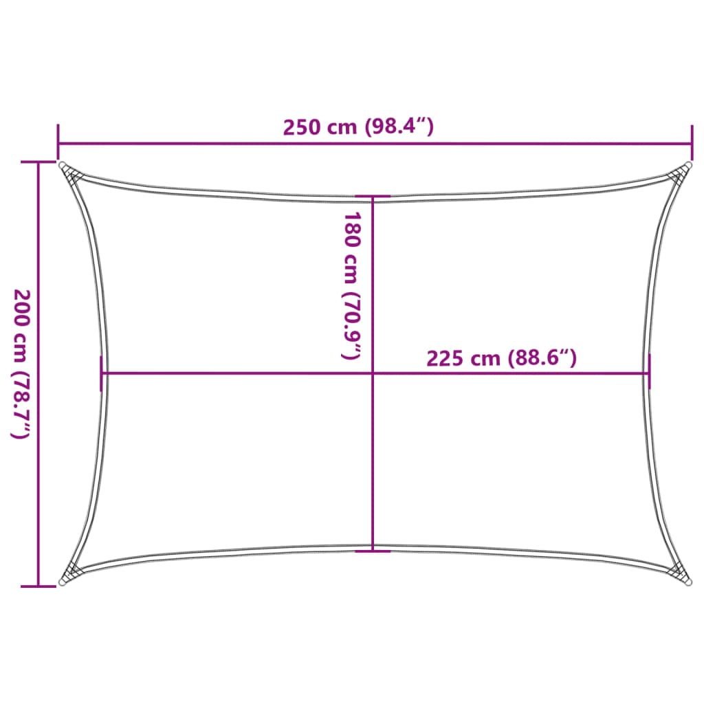 Plachta Proti Slunci 160 G/M² Obdélník 2X2,5 M Hdpe