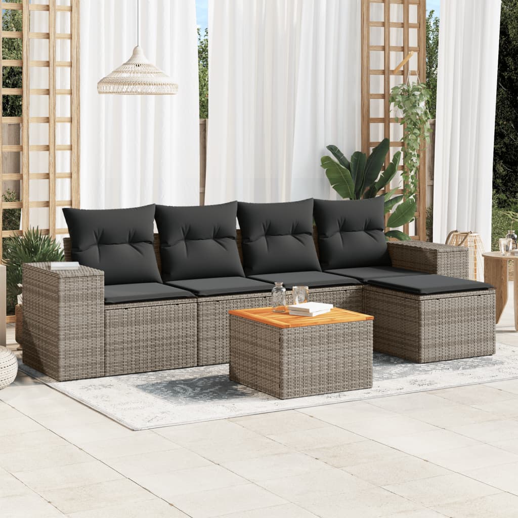 6Dílná Zahradní Sedací Souprava S Poduškami Béžová Polyratan