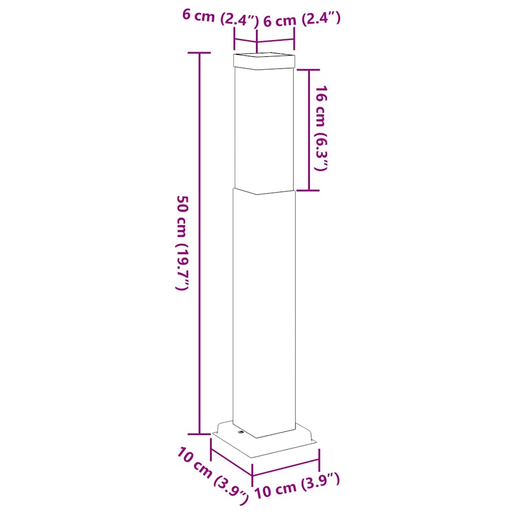 Sloupkové Svítidlo 50 Cm Černé Ip44