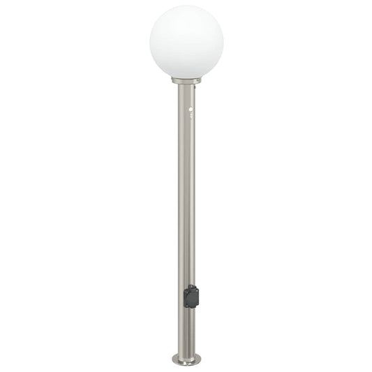 Sloupkové Svítidlo Se Senzorem A Zásuvkou 120 Cm Nerezová Ocel Ip44