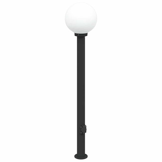 Sloupkové Svítidlo Se Zásuvkou 120 Cm Černé Ip44