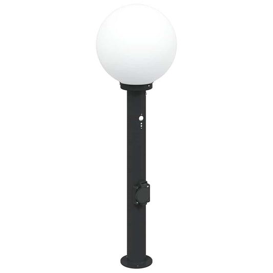 Sloupkové Svítidlo Se Senzorem A Zásuvkou 80 Cm Černé Ip44