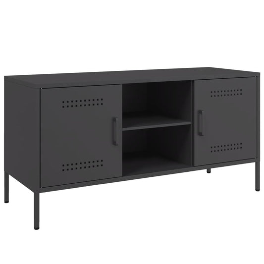 Tv Skříňka Černá 100,5 X 39 X 50,5 Cm Ocel