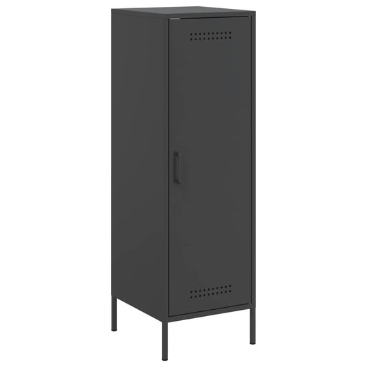 Skříň Highboard Černá 36 X 39 X 113 Cm Ocel