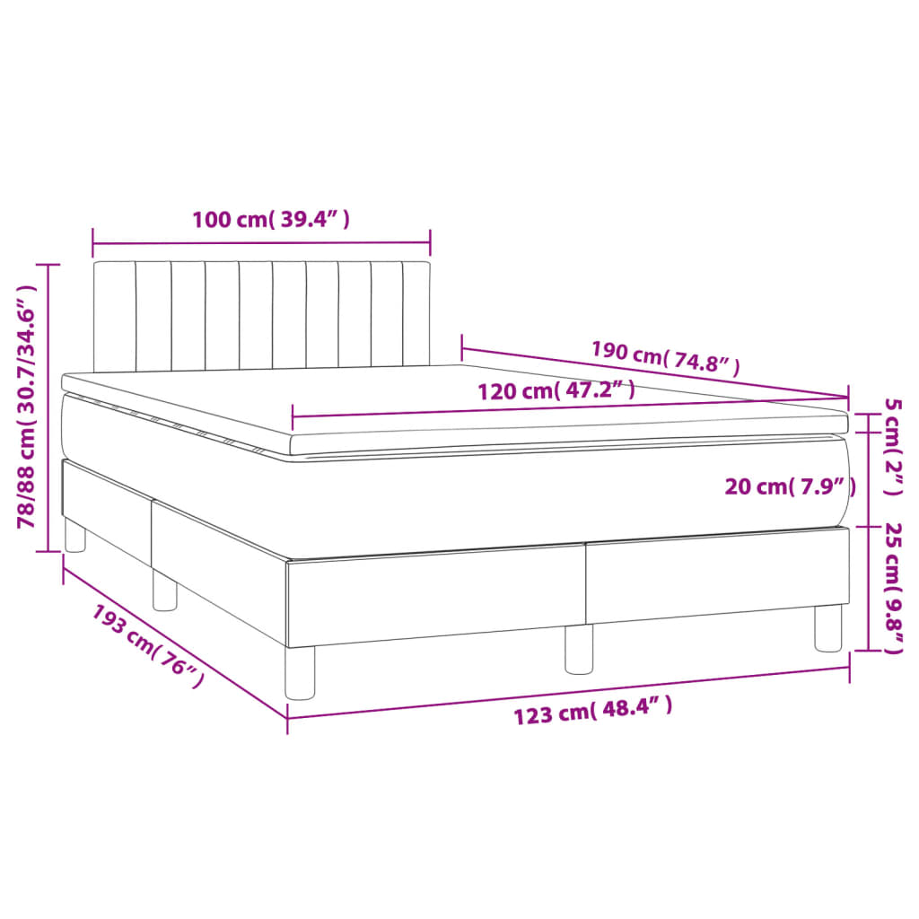 Box Spring Postel S Matrací Tmavě Šedý Samet Tmavě Šedá