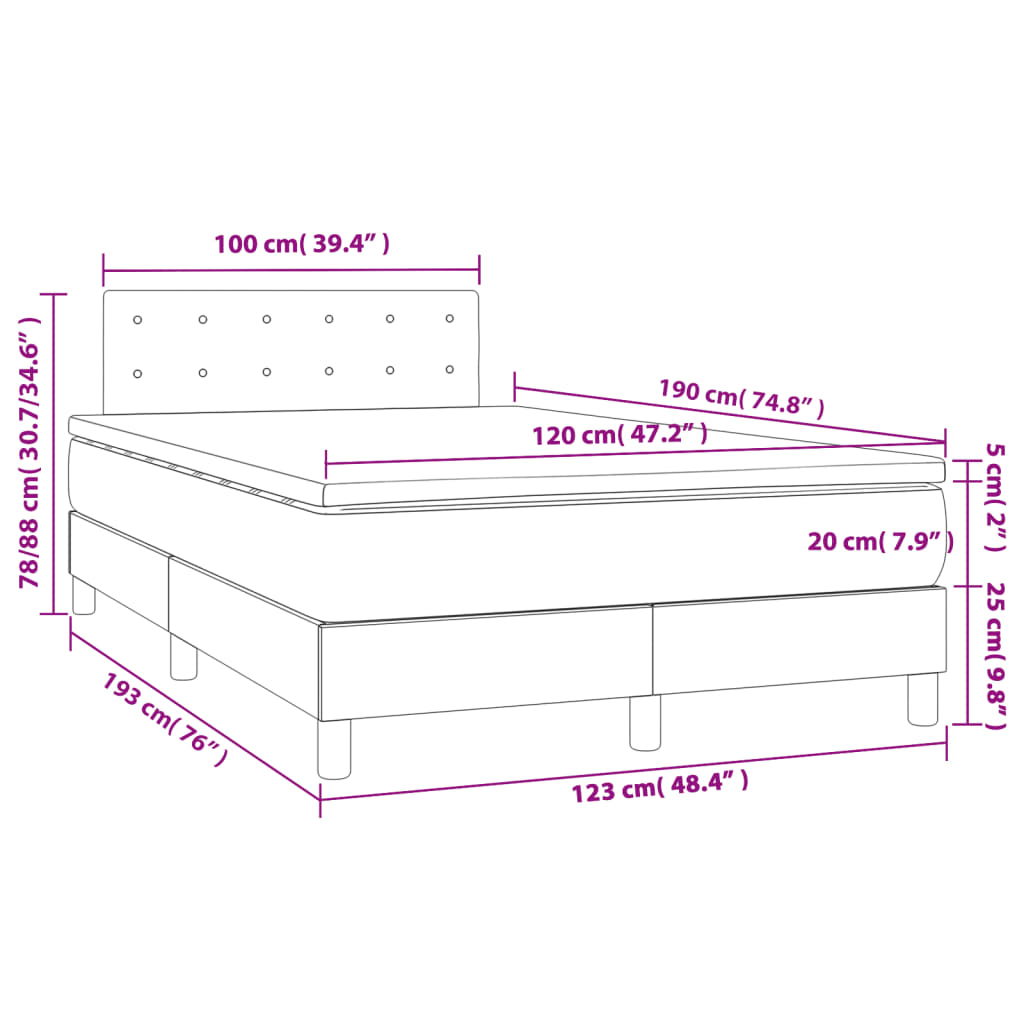 Box Spring Postel S Matrací Samet Světle Šedá