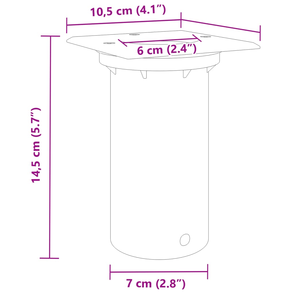 Venkovní Zemní Svítidlo Čtverec Černé 10,5X10,5 Cm Litý Hliník