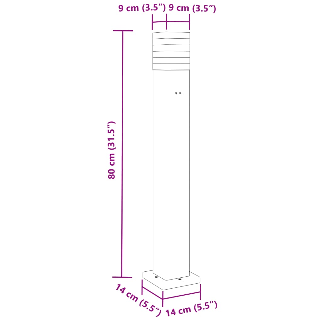 Venkovní Stojací Lampa Černá Hliník 80 Cm