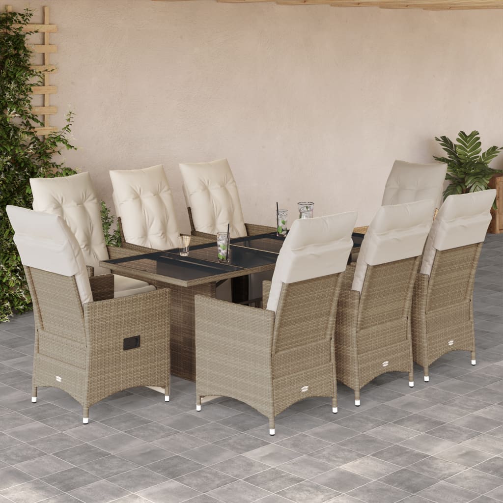 5Dílný Zahradní Bistro Set S Poduškami Béžový Polyratan