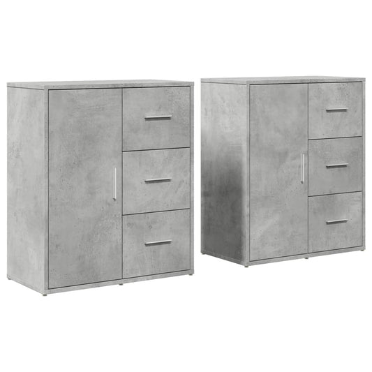 Příborníky 2 Ks Betonově Šedé 60 X 31 X 70 Cm Kompozitní Dřevo