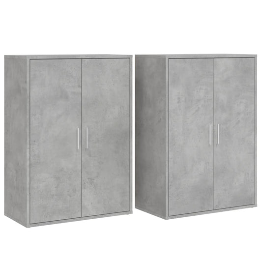 Příborníky 2 Ks Betonově Šedé 60 X 31 X 84 Cm Kompozitní Dřevo