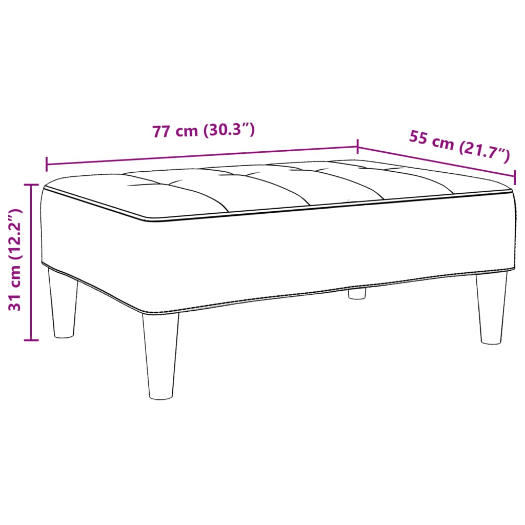 Podnožka Černá 77 X 55 X 31 Cm Textil