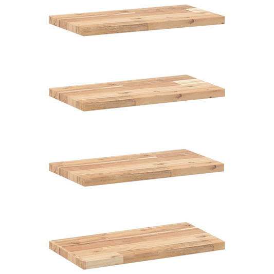 Plovoucí Police 4 Ks 40 X 20 X 2 Cm Neošetřené Akáciové Dřevo
