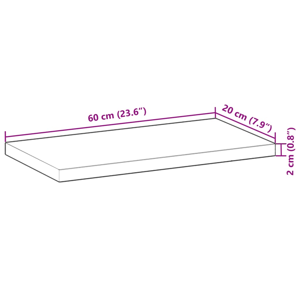Plovoucí Police 2 Ks 60 X 20 X 2 Cm Neošetřené Akáciové Dřevo