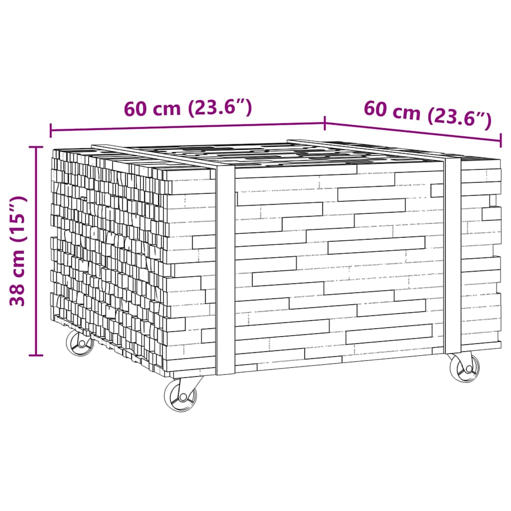 Konferenční Stolek Hnědá 60 X 60 X 38 Cm Pevné Teakové Dřevo