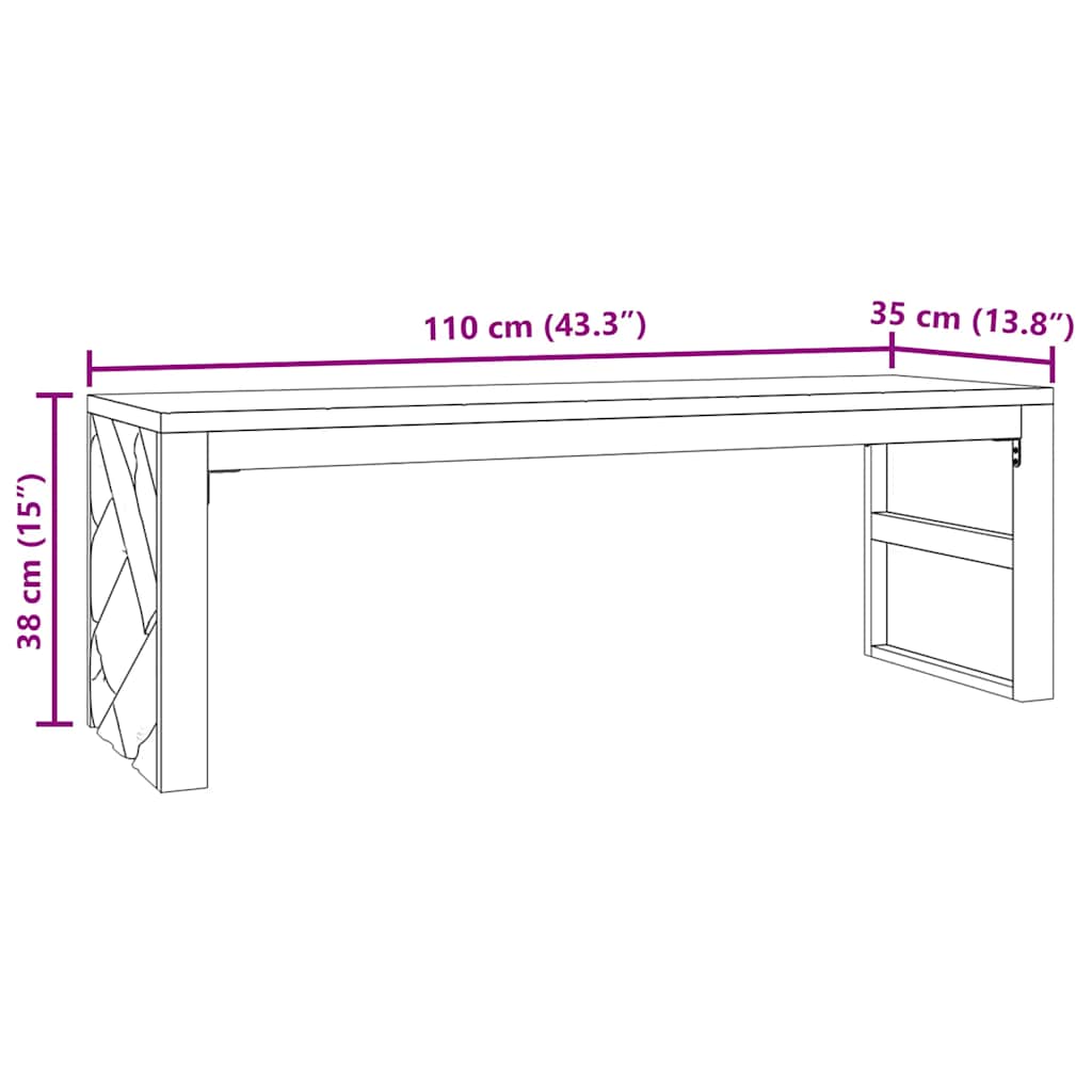 Konferenční Stolek 110X35X38 Cm Masivní Teakové Dřevo