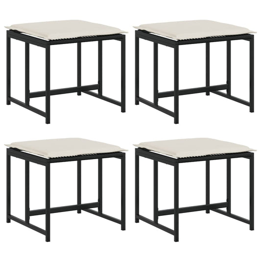 Zahradní Stoličky S Poduškami 4 Ks Černé