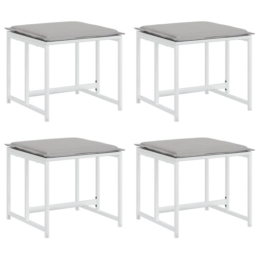 Zahradní Stoličky S Poduškami 4 Ks Bílé Ocel A Polyratan