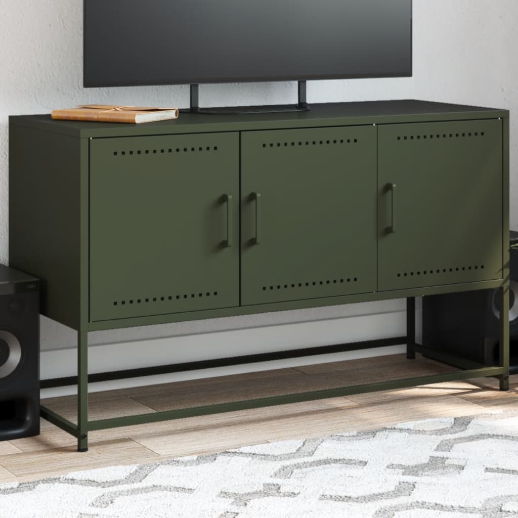 Tv Skříňka Černá 100,5 X 39 X 60,5 Cm Ocel