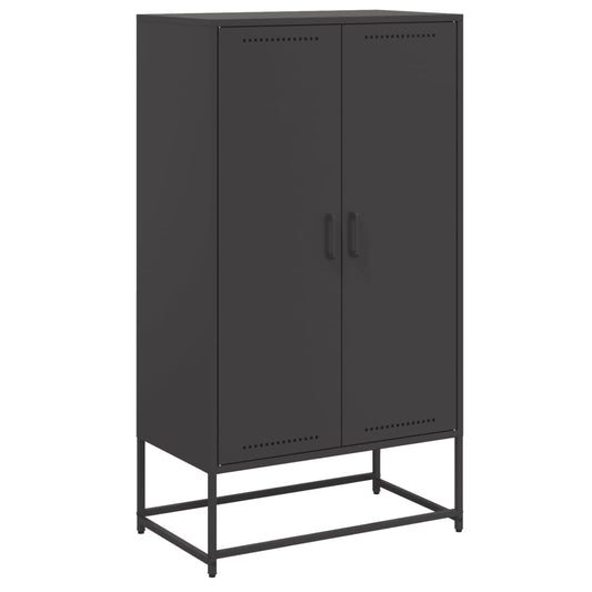 Skříň Highboard Černá 68,5 X 38,5 X 123,5 Cm Ocel