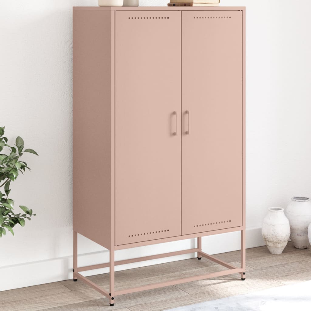 Skříň Highboard Černá 68,5 X 38,5 X 123,5 Cm Ocel