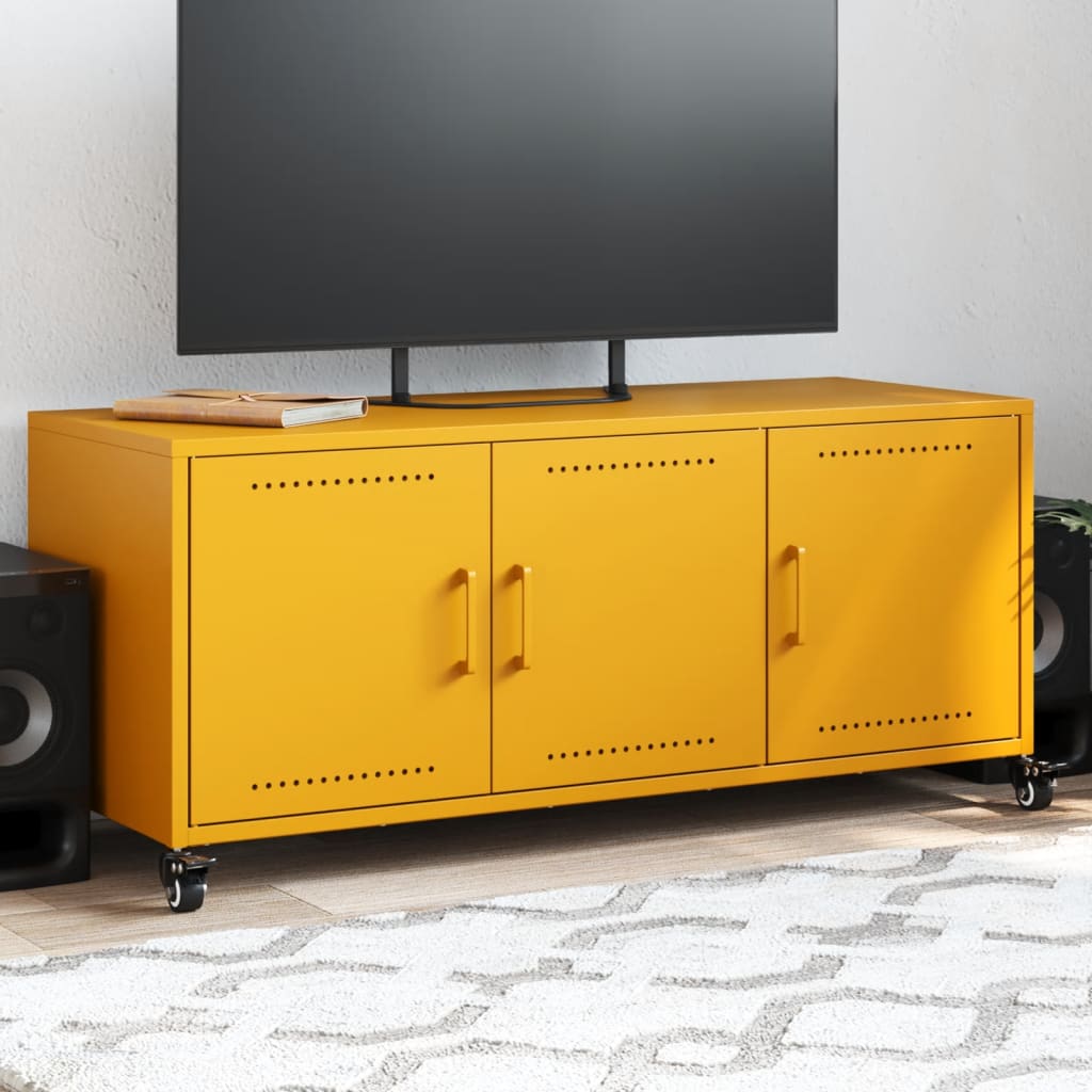 Tv Skříňka Olivově 100,5 X 39 X 43,5 Cm Ocel