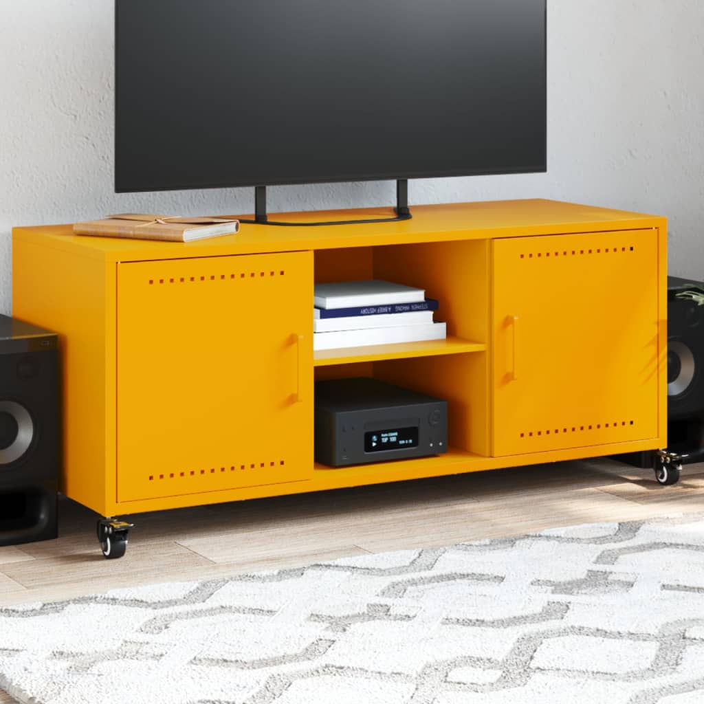 Tv Skříňka Olivově 100,5 X 39 X 43,5 Cm Ocel