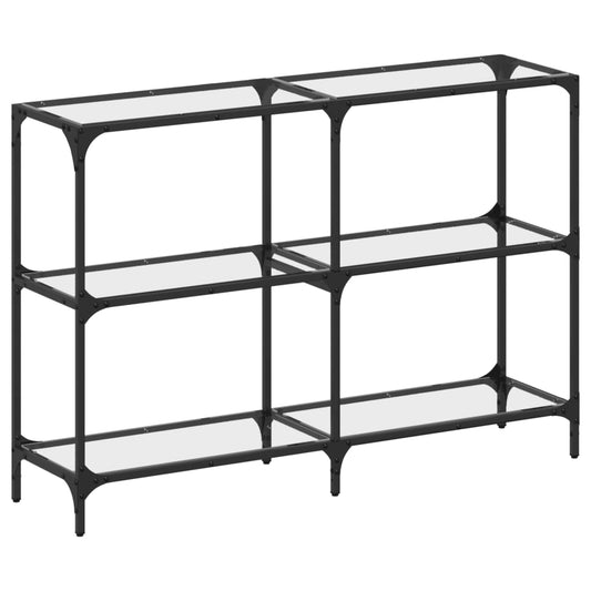 Konzolový Stolek Průhledná Skleněná Deska 118,5X30X81 Cm Ocel