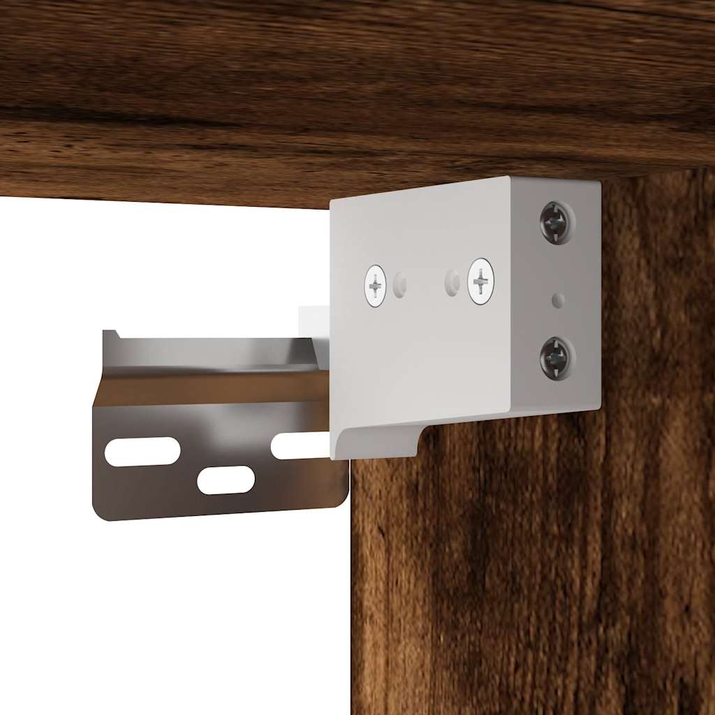 Úzká Úložná Skříňka Kouřový Dub 50X42,5X225 Cm Kompozitní Dřevo