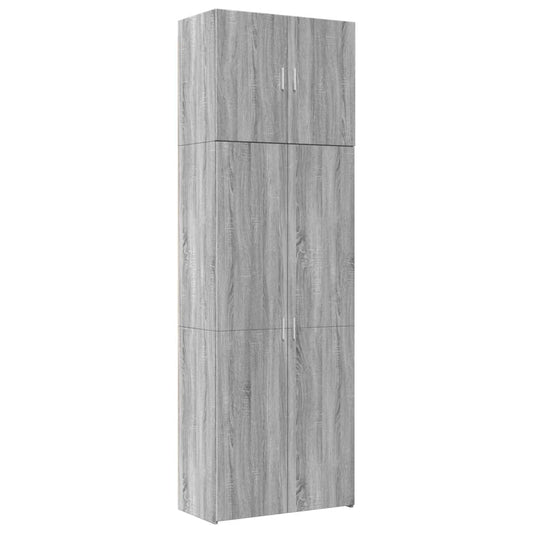 Skříň Highboard Šedá Sonoma 80 X 42,5 X 249 Cm Kompozitní Dřevo