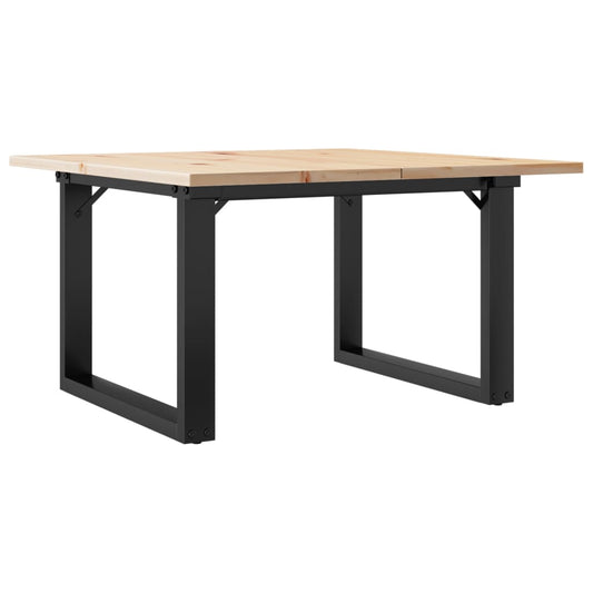 Konferenční Stolek S O Rámem 70X70X40 Cm Borové Dřevo A Ocel