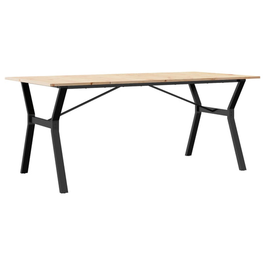 Jídelní Stůl S Y Rámem Borové Dřevo A Ocel