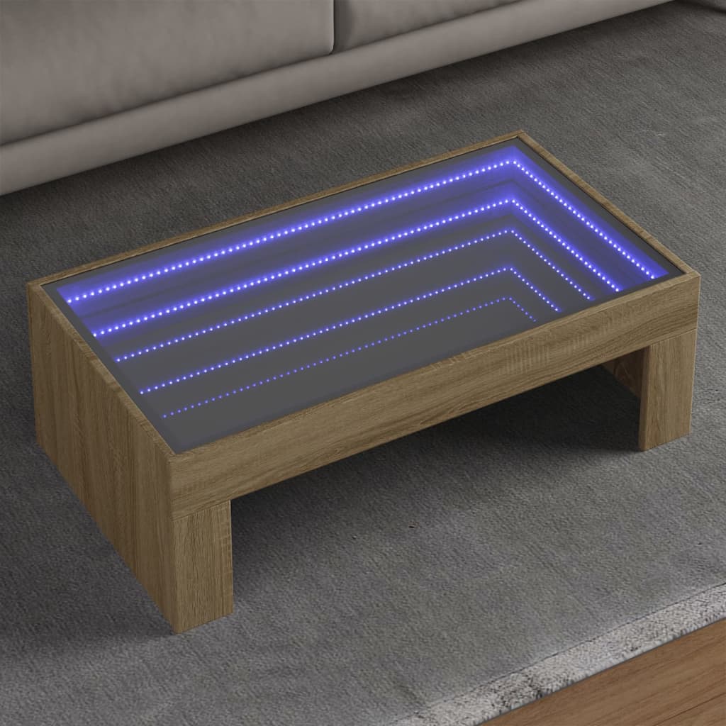 Konferenční Stolek S Infinity Led 70 X 50 X 30 Cm Dub Sonoma