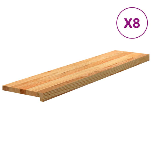 Nášlapy Na Schody 8 Ks Světle Hnědé 110X25X2 Cm Masivní Dub