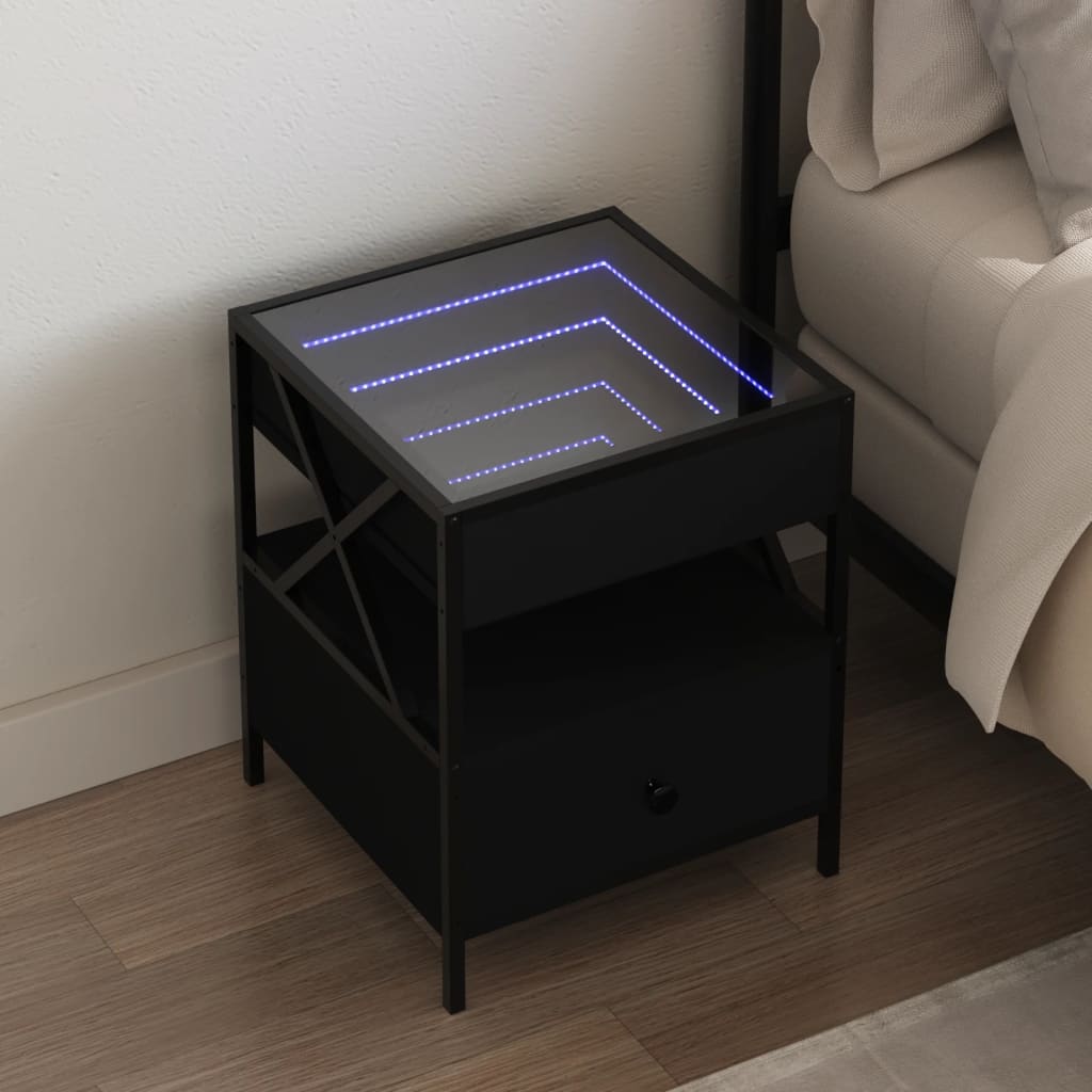 Noční Stolek S Infinity Led Šedý Sonoma 40 X 40 X 51 Cm
