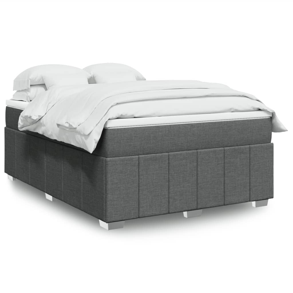 Box Spring Postel S Matrací Černá Textil