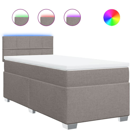Box Spring Postel S Matrací Textil Taupe