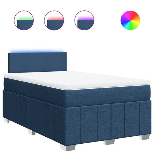 Box Spring Postel S Matrací Černá Textil Modrá