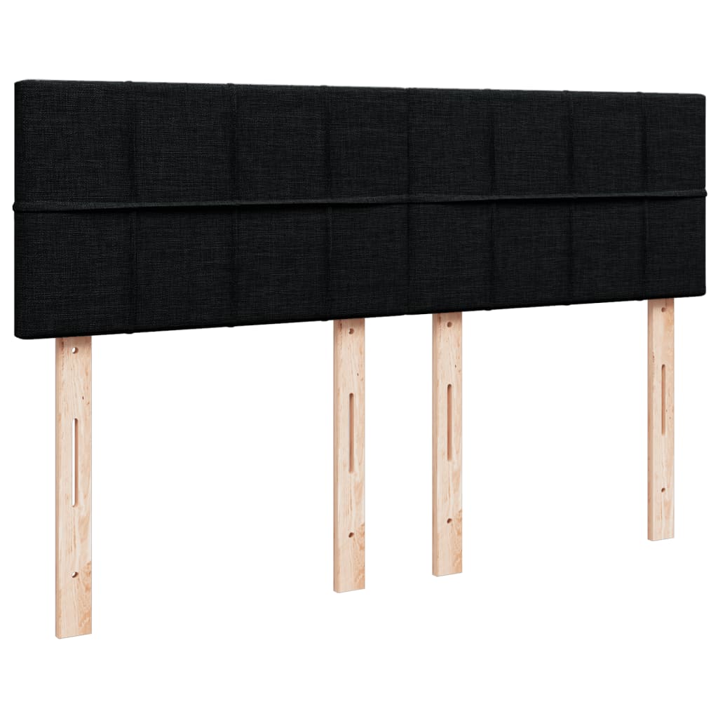 Box Spring Postel S Matrací Černá 140X200 Cm Textil