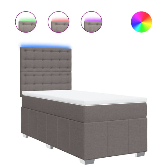 Box Spring Postel S Matrací Textil Taupe
