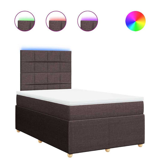 Box Spring Postel S Matrací Textil Tmavě Hnědá