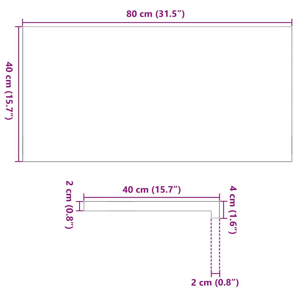 Okenní Parapety 2 Ks Neošetřené 80X40X2Cm Masivní Dubové Dřevo