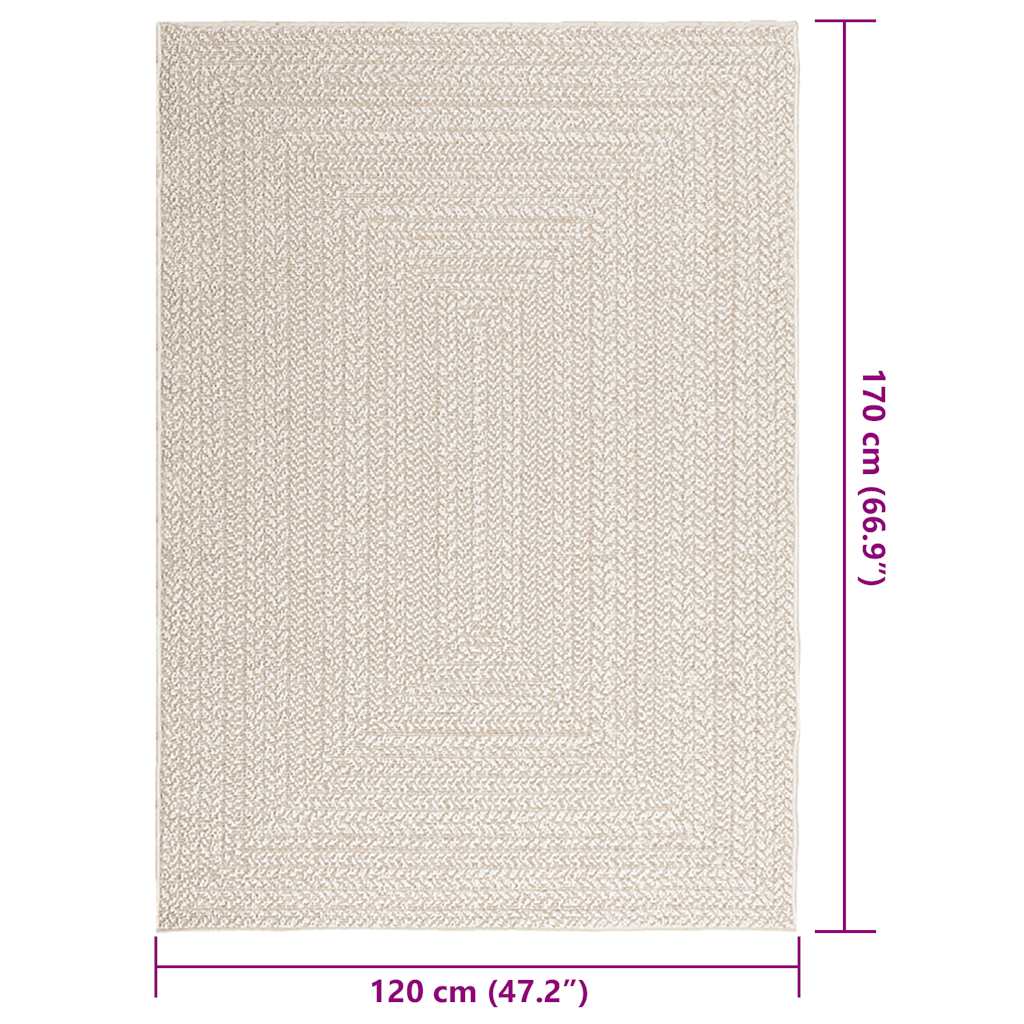 Koberec Zizur Krémová 120X170Cm Jutový Vzhled Interiér Exteriér