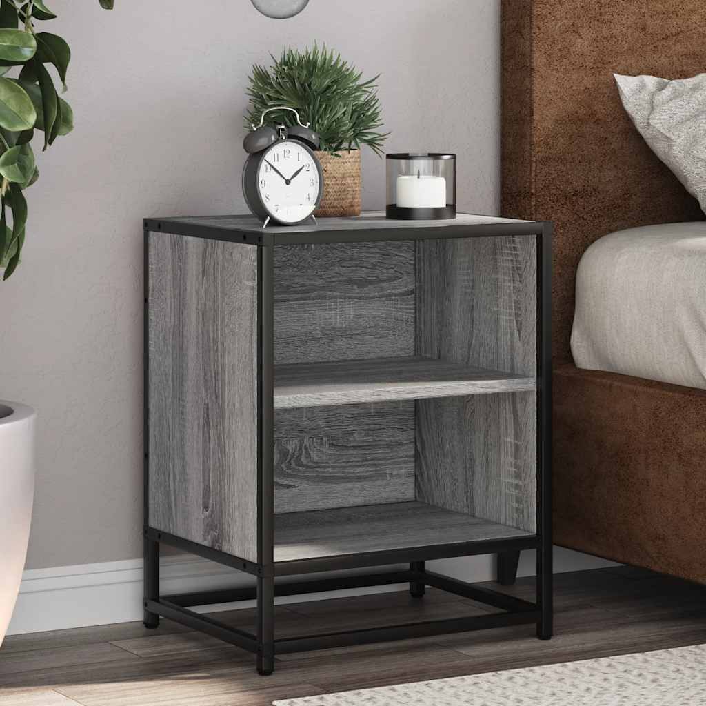 Noční Stolky 2 Ks 40X31X50 Cm Kompozitní Dřevo A Kov