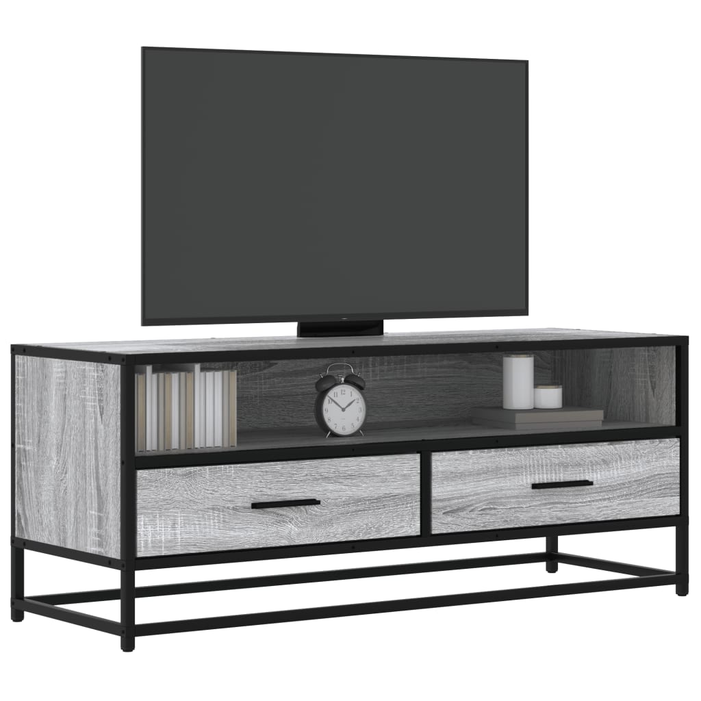 Tv Skříňka Šedá Sonoma 80 X 34,5 X 40 Cm Kompozitní Dřevo A Kov