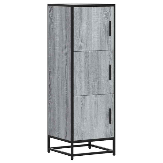 Skříň Highboard Šedá Sonoma 35,5X35X106,5 Cm Kompozit A Kov