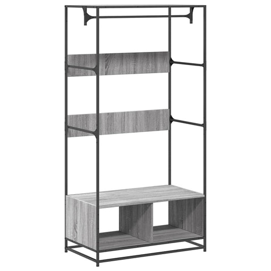 Šatní Skříň Šedá Sonoma 90 X 50 X 180 Cm Kompozitní Dřevo