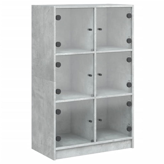 Highboard S Dvířky Betonově Šedý 68X37X109 Cm Kompozitní Dřevo