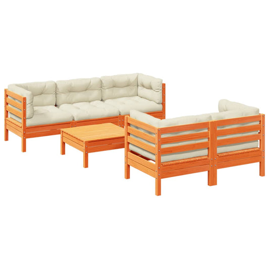 6Dílná Zahradní Sedací Souprava Podušky Borovice