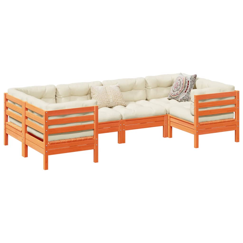 6Dílná Zahradní Sedací Souprava S Poduškami Masivní Douglaska